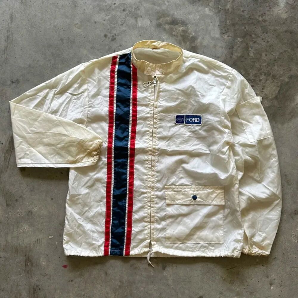 Vintage 60s Ford Racing Nylon Jacket Size Medium/Large